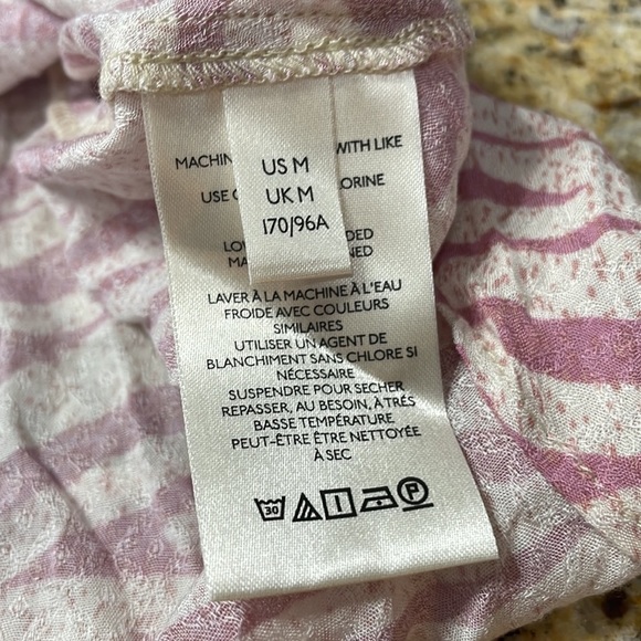 Free People Pink Zebra Print Button Down Tank Top - Picture 8 of 9